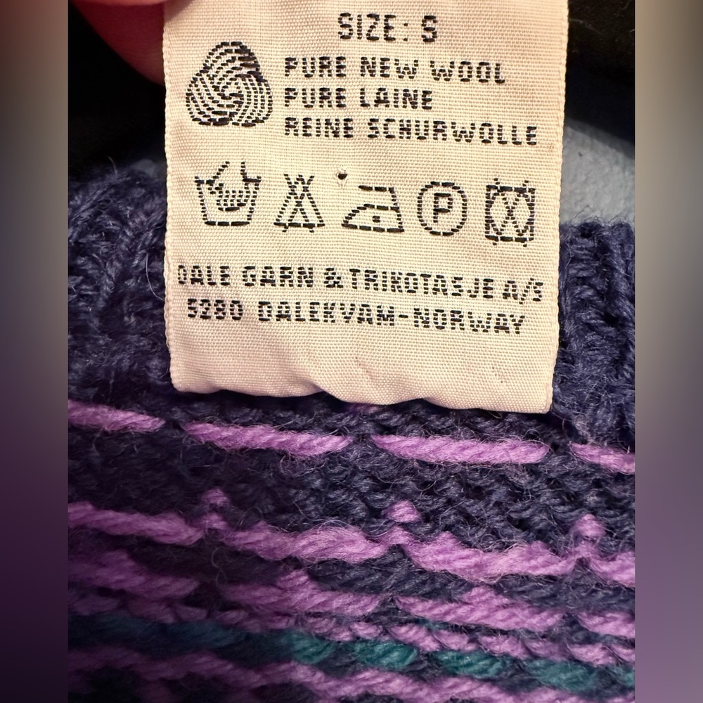 Vtg Dale of Norway Wool Cardigan Unisex Nordic EUC Wmns L/Mens S - Picture 5 of 11